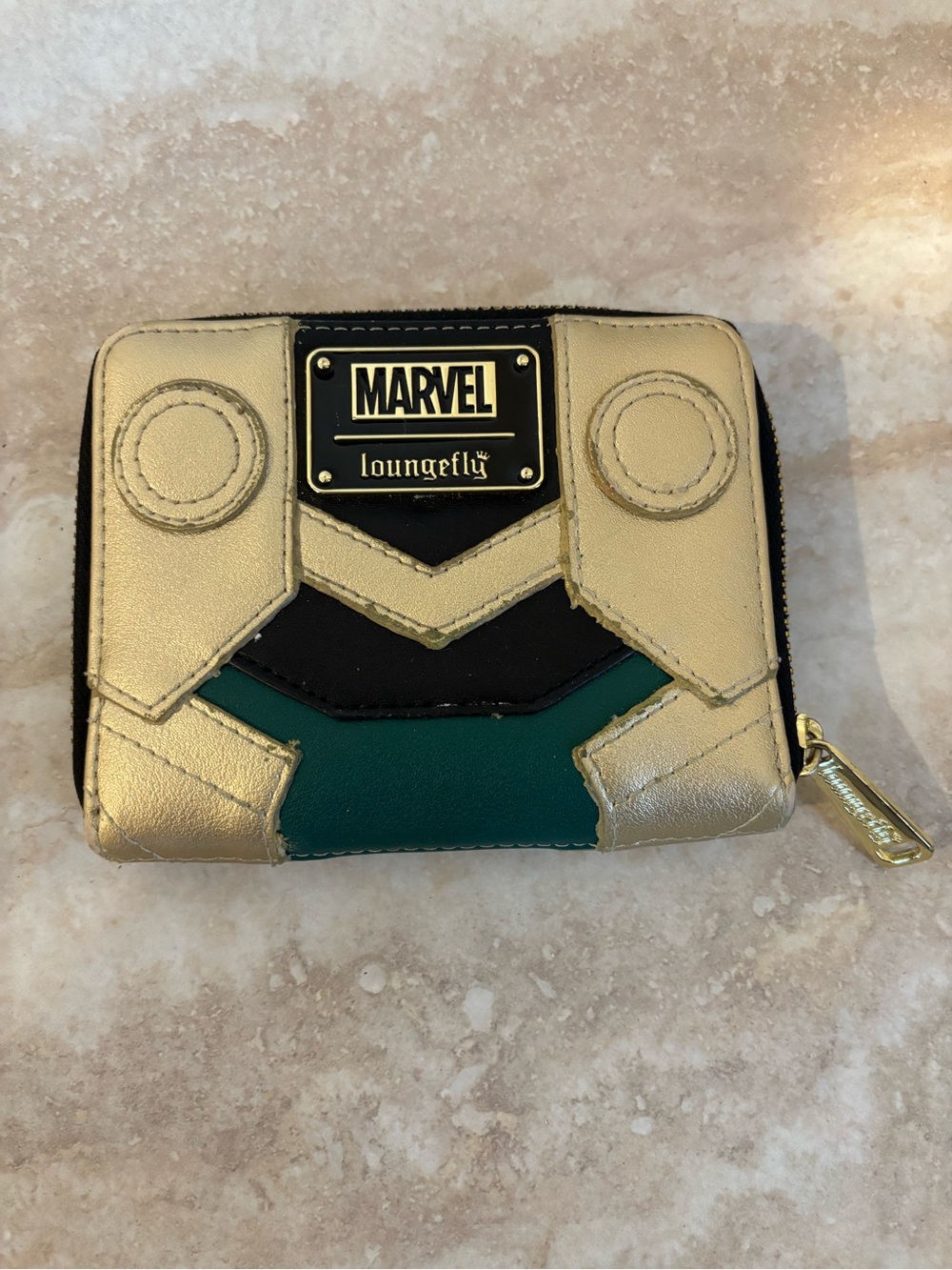Loungefly Marvel Loki Gold, Green & Black Zip Wallet